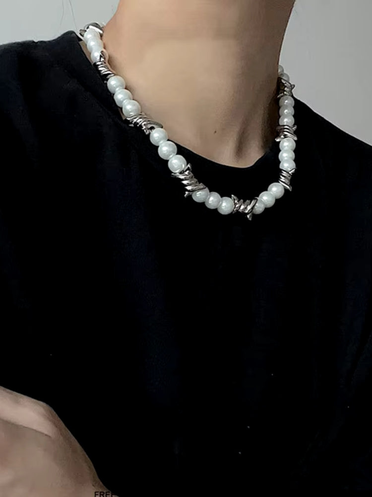 Collier perle hip-hop ras du cou