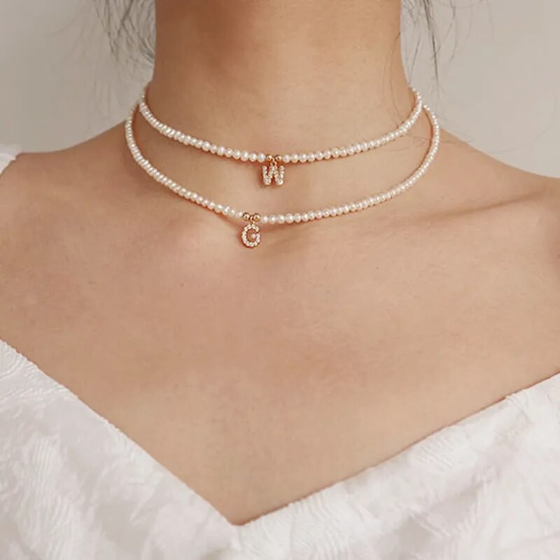 Letizia - collier perle avec lettre
