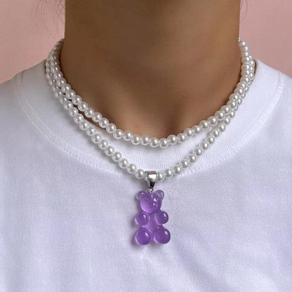 Lilien - collier ras de cou perle fantaisie